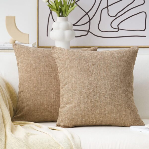 Textured Linen Throw Pillow Covers